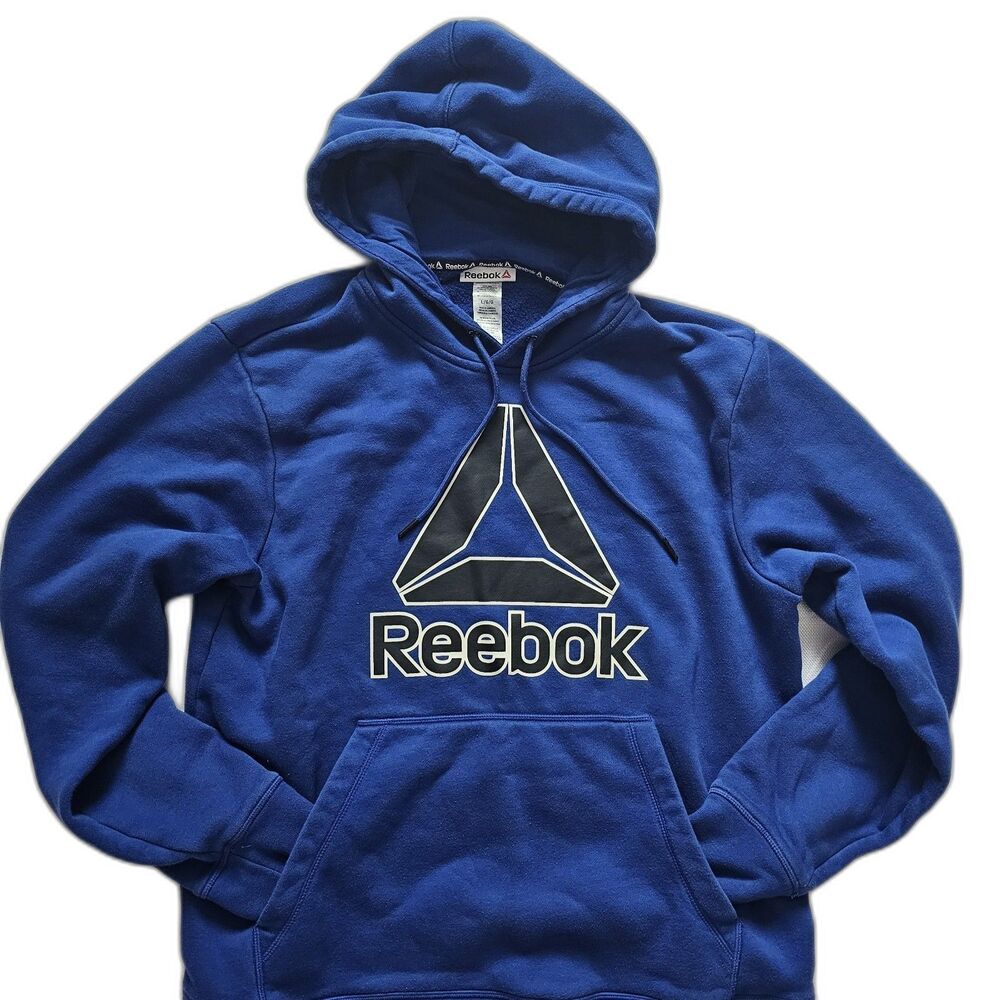 Reebok Men's Active Fleece Hoodie Cobalt Blue Size L